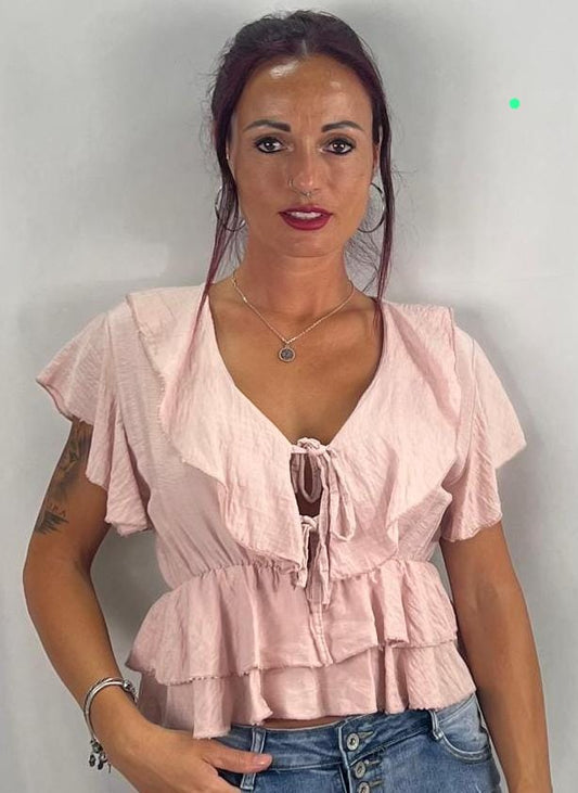 BLUSA DE VOLANTE TALLA UNICA