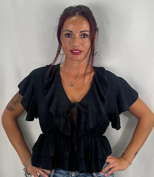 BLUSA DE VOLANTE TALLA UNICA
